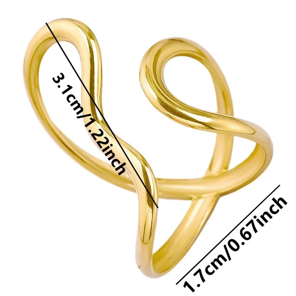 Europäische und amerikanische Damenringe aus Edelstahl, goldfarben und Zinklegierung, modischer, schlichter Stil, Zirkonia-Geschenk für Damen, Großhandel