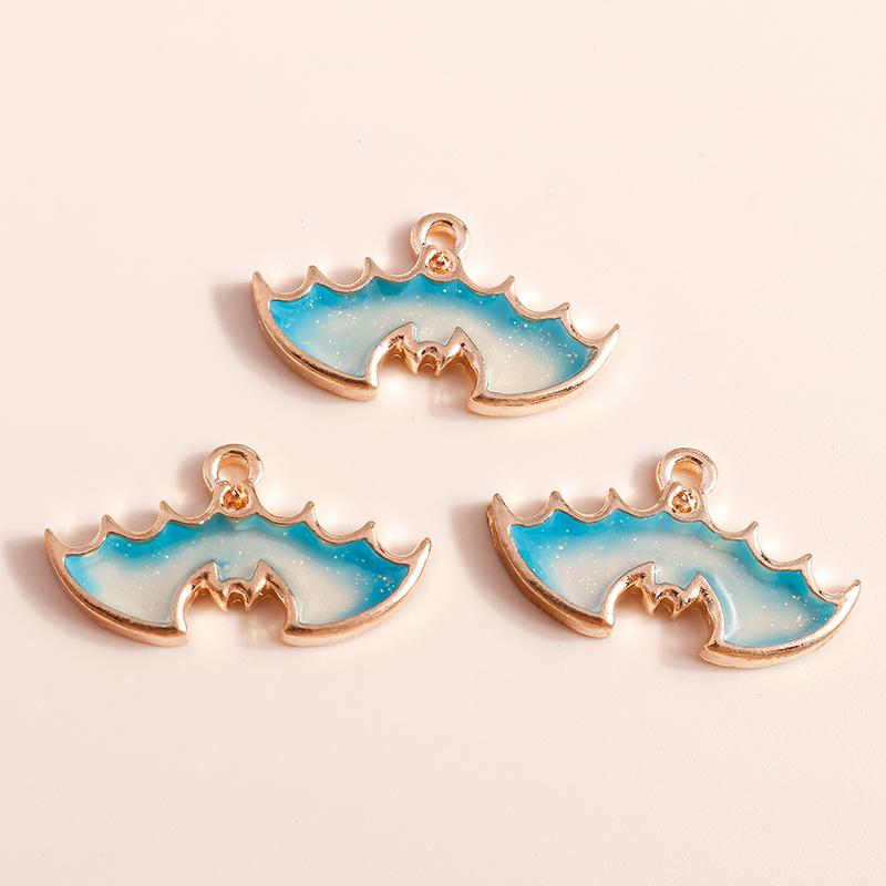 10pcs/lot Mix Enamel Halloween Bat Pumpkin Ghost Charms for Jewelry Making Earrings Pendants Necklaces DIY Keychains Crafts Gift