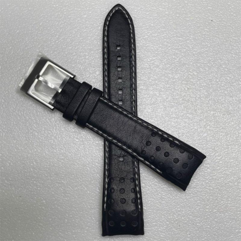 21mm Breathable Leather Watchband for Seiko Watch Strap Sportura Series Barcelona SNAE SNP SRG SUN SPC089 SSC Curved Bracelet