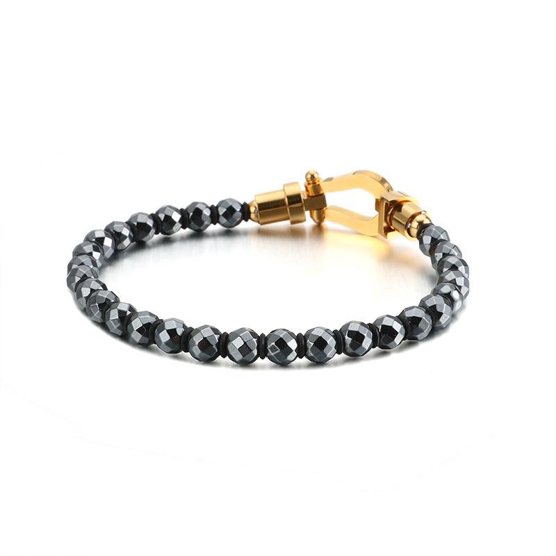 Korean Edition Trend Simple Red Iron Stone Handmade Beaded Bracelet