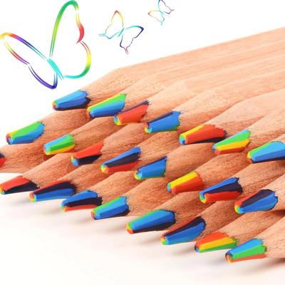 10 Pieces Colored Wooden Pencils 7 Colors In 1 Color Drawing Pencils Sketching Graffiti Coloring Painting
