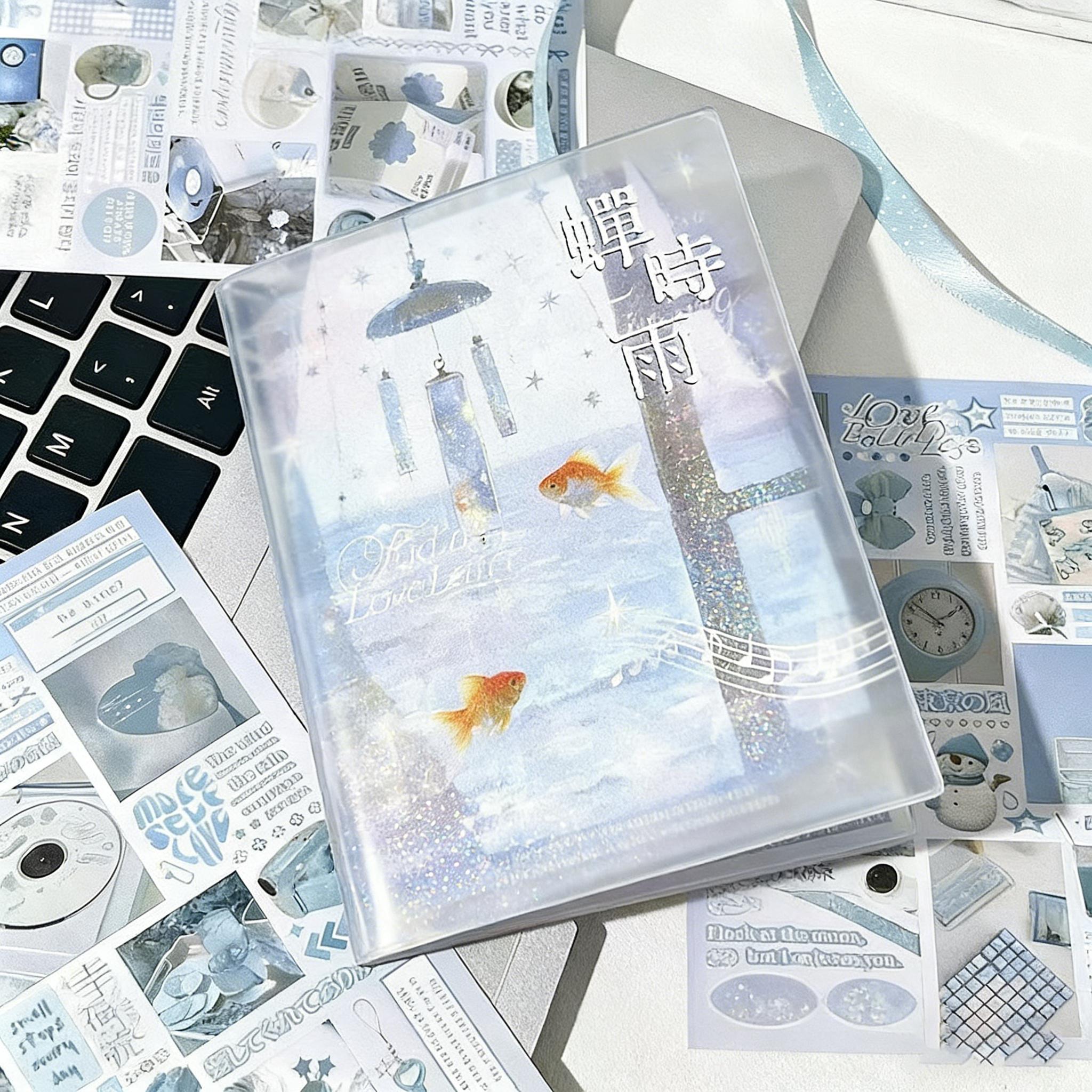 

Cicada Shiyu Sticker Book Is A Huge Thick Glitter Sand Coated Ins Japanese Handbook Diy Material Decorative Collage Cute Gift