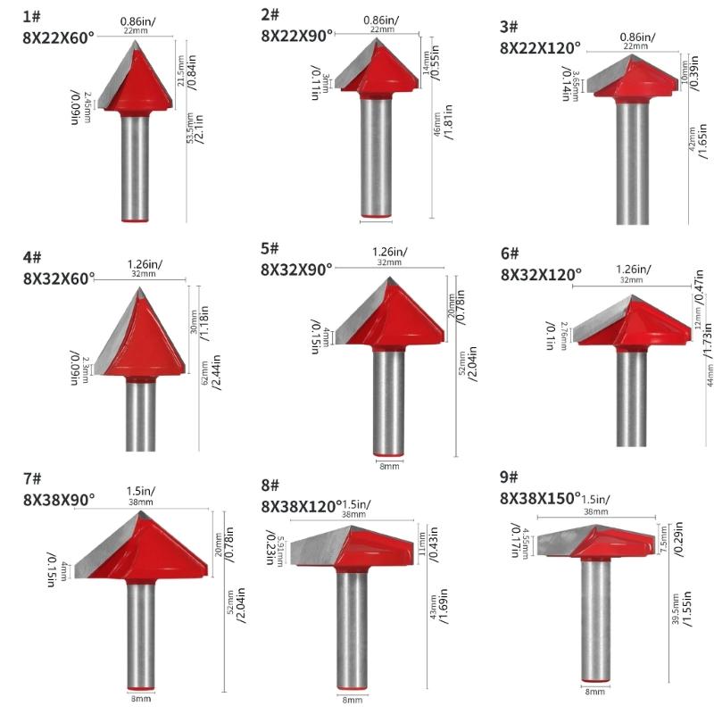 Accuracy Ground Carbides 3D Carving Bit V Shape D Shape Wood Sculpting Tool For Wood Plastic Material Removal