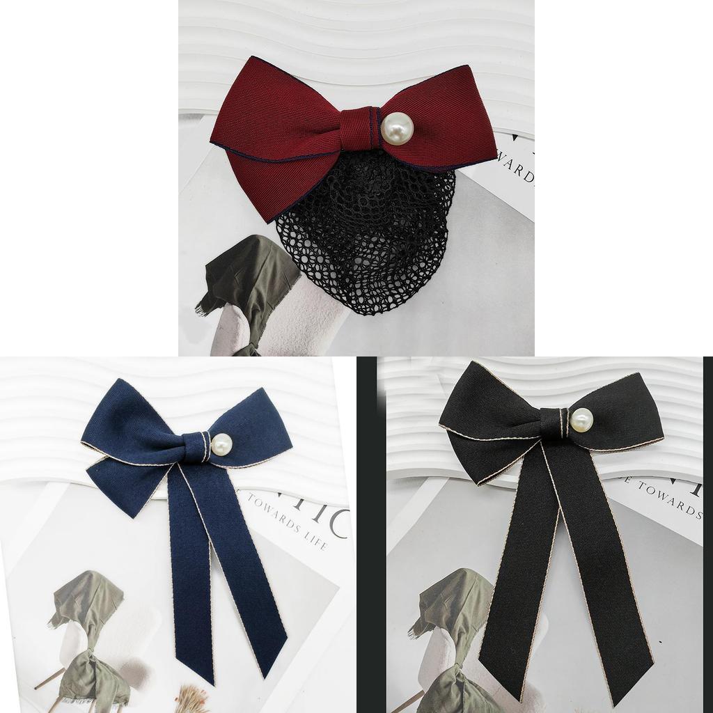 Womens Blue Polyester Bow Tie With Button Or Tie Closure For School Uniforms And Office Wear