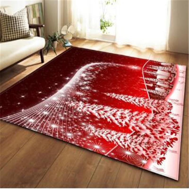 Christmas Living Room Area Rug  Santa Claus Bedroom Decor Children Play 3D Carpets Memory Foam Home Decor Kitchen Rug Floor Mat