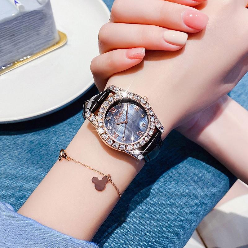 Diamond Shell Chassis Women'S Watch Temperament Waterproof Fashion Retro Roman Numerals Women'S Watch Women