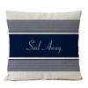 Home Decorative Navigation Blue Compass Anchor Pillow Cover Nautical Shell Fish Linen Pillow Case Mediterranean Cushion Cover