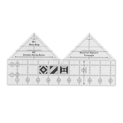 Righello da Cucito a 90 Gradi Acrilico Triangolare Mano 10in Cucito Taglio Righello a Doppia Striscia per Indumento