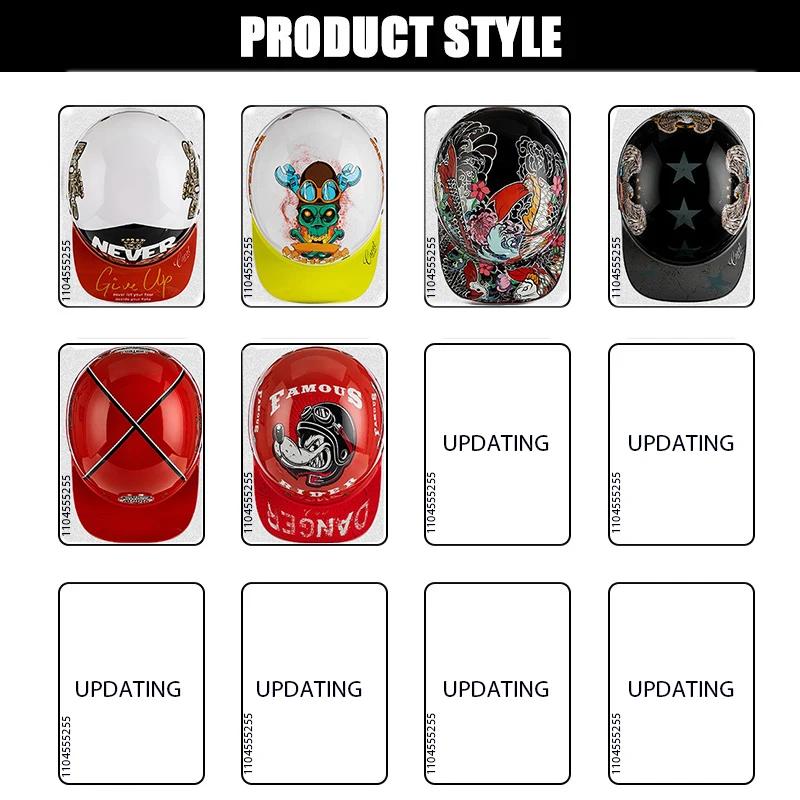 Motorcycle Helmet Baseball Cap Half Face Capacete De Moto Helmet with Sunglasses Motorbike Scooter Cycling Helmet DOT Approved