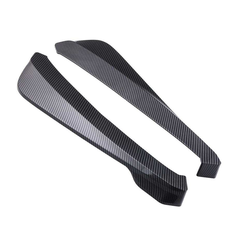 Universal 2Pcs Car Rear Bumper Splitter Diffuser Spoiler Lip Carbon Fiber Look