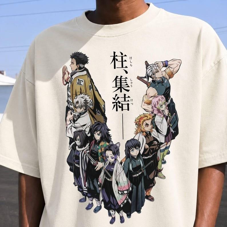 Demon Slayer Hashira Marškinėliai, Kimetsu No Yaiba Hashira Grupės Marškinėliai, Anime Marškinėliai