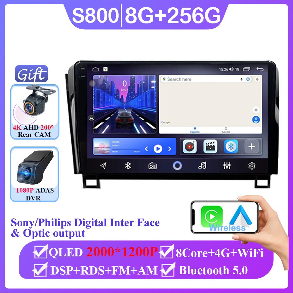 Wireless Carplay For Toyota Tundra XK50 2007 - 2013 Sequoia XK60 2008 - 2017 Android 14 RadioNavigation Multimedia No 2din DVD
