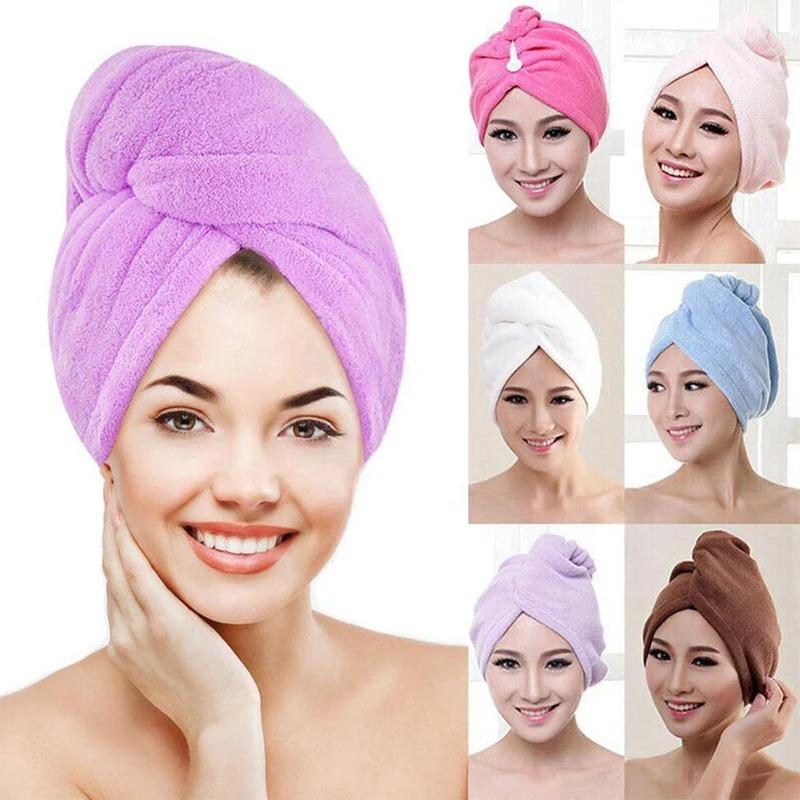 FASHION Hair Towel Wrap Fast Dry Hair Towel Super Absorbent Microfiber Coral Velvet Hair Drying Towel Quick Dry Hair Turban