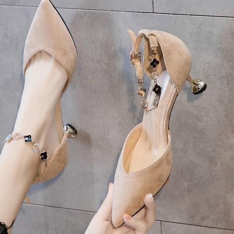 New Fashion Dinner Party Dance Design Style Mature Senior All-match Small Skirt Internet Celebrity Same High Heels