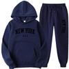 Unisex Casual Loose-Fit Hoodie Set with Letter Print Design