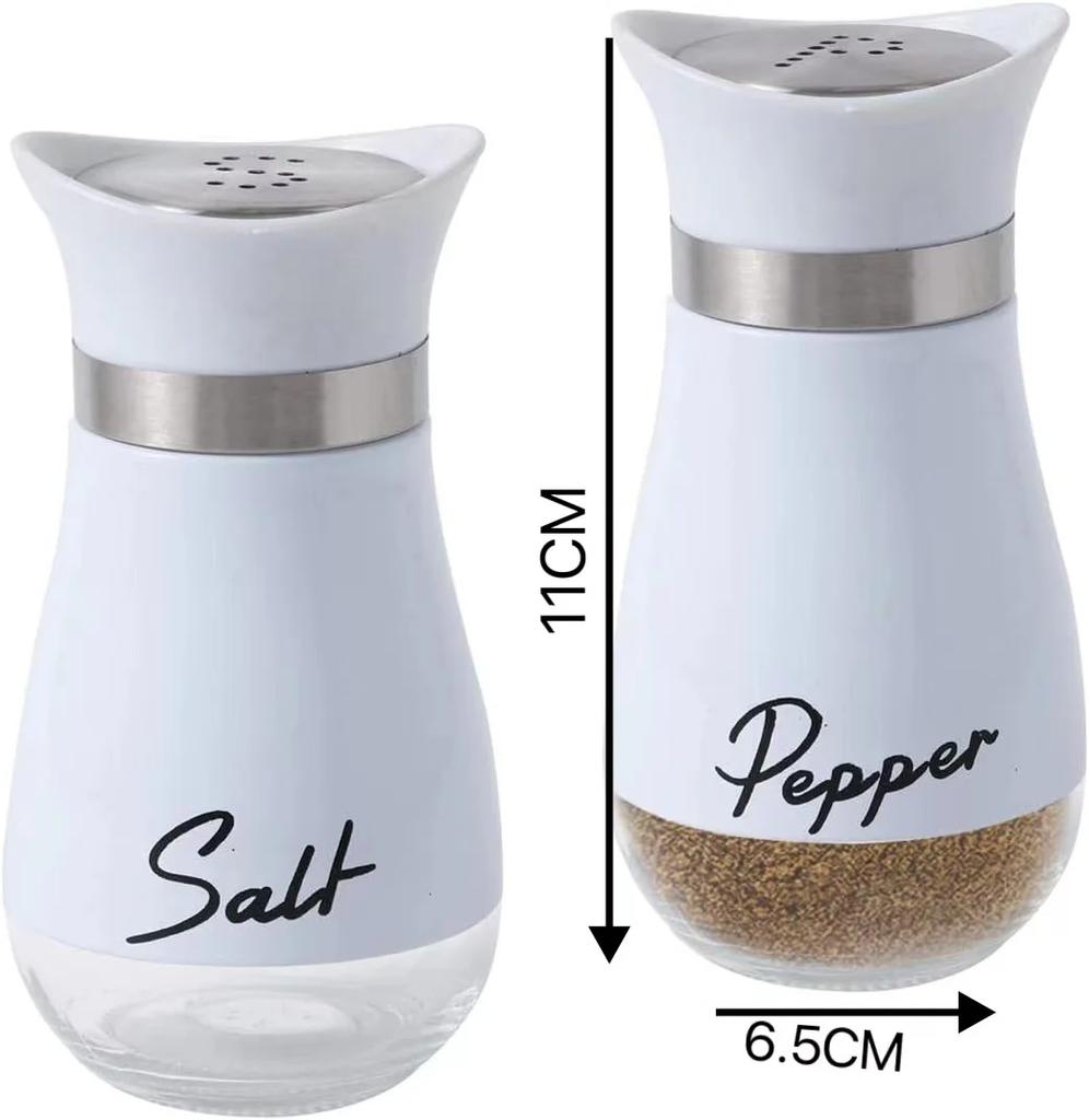 2 Practical Reusable Seasoning Containers Salt and Pepper Bottle Set Sealed and Moisture-proof for Home and Commercial Kitchens