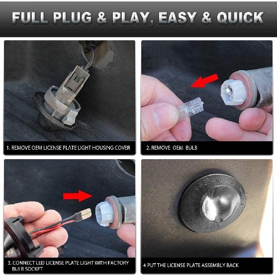 CZC AUTO LED License Plate Light 2 Pack Tag Light Lamp for Ford F150 F250 F350 F450 F550 Superduty Ranger Pickup Truck Explorer Bronco Excursion