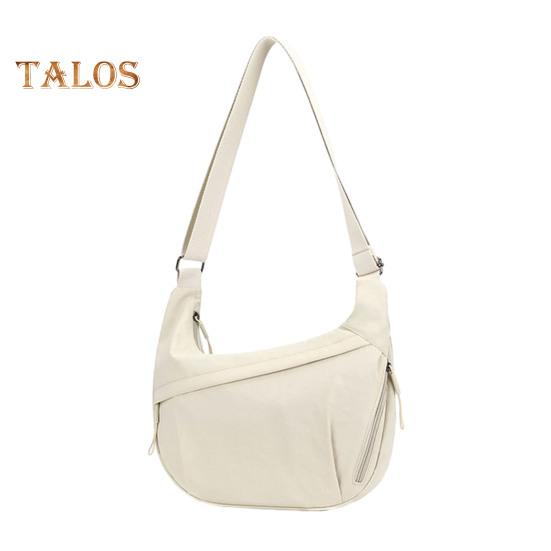 

Однотонная сумка-хобо, портативная сумка-полумесяц, сумка на молнии, дорожная сумка через плечо для ежедневных поездок, офисных покупок бежевый