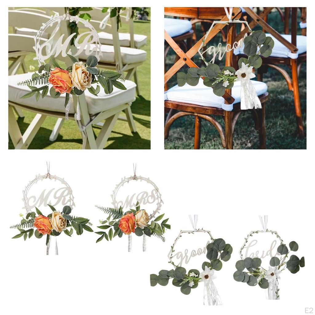Back Romantic with Leaves Ribbons Artificial Simple Wedding