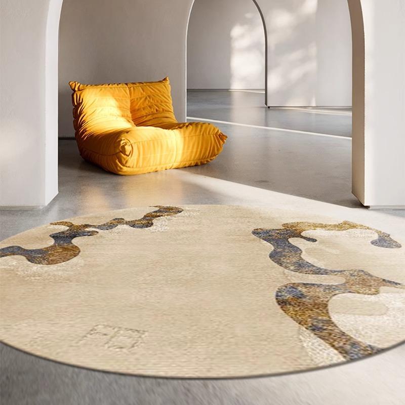 Modern Style Bedroom Decor Round Carpet Light Luxury Carpets for Living Room Washable Bedside Floor Mat Anti-slip Study Soft Rug