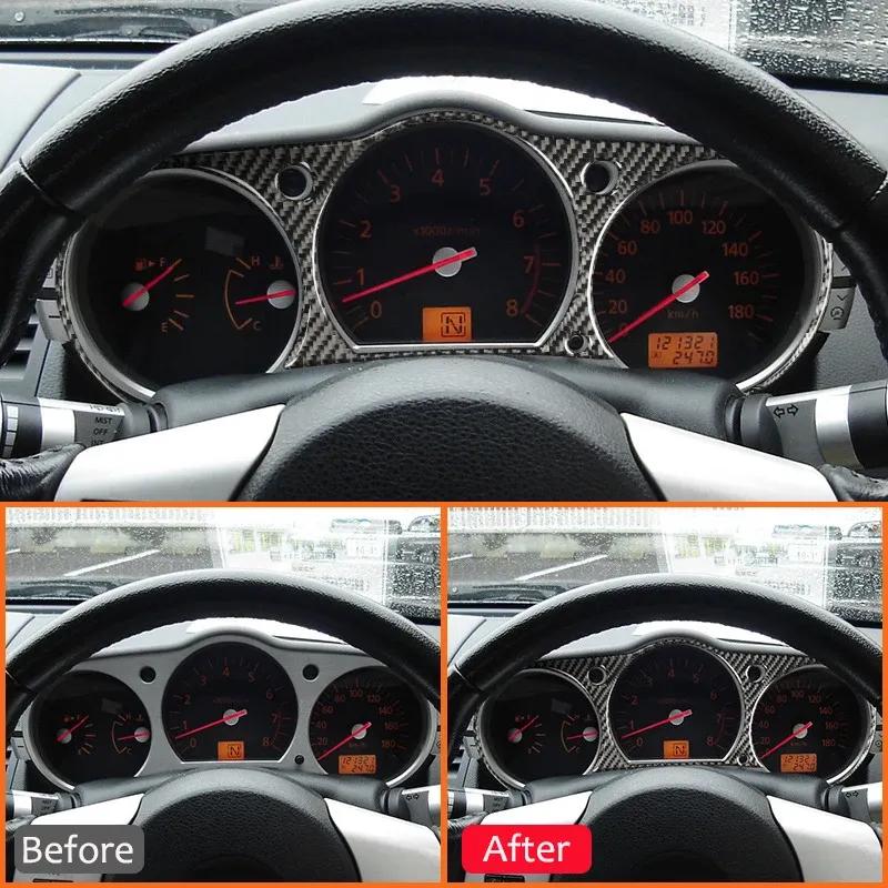 Carbon Fiber Car Dashboard Trument Panel Frame Cover Decoration Sticker For Nissan 350Z 2006-2009 Auto Interior Accessories
