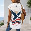 Women Plus Size Cap Sleeve Button Up Shirt Dress Romantic Pink Heart Floral Print Curved Hem Casual Tunic Blouse