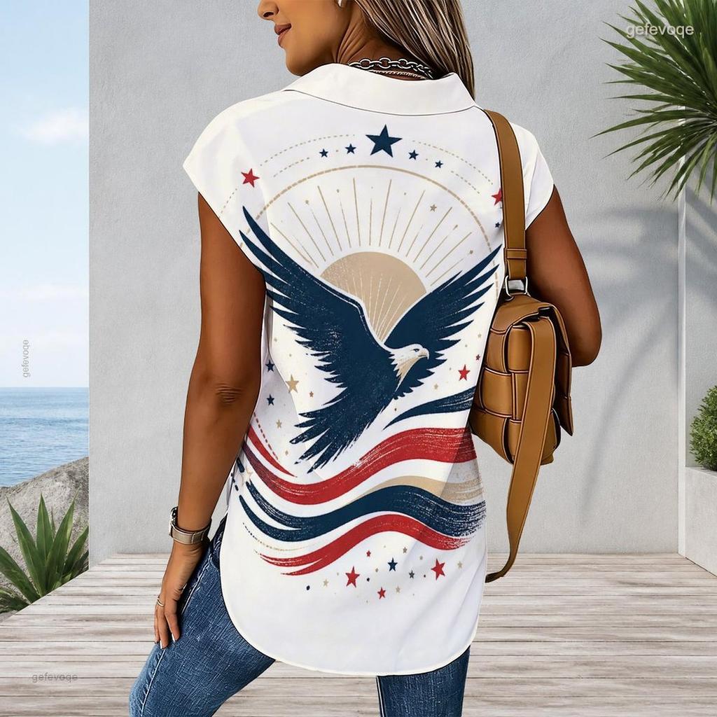 Women Plus Size Cap Sleeve Button Up Shirt Dress Romantic Pink Heart Floral Print Curved Hem Casual Tunic Blouse