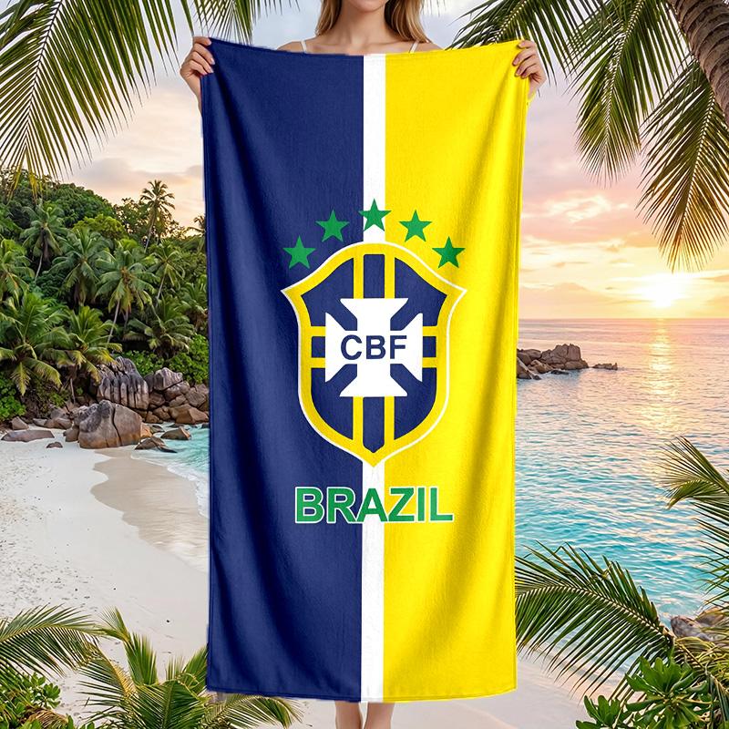 Brasilien Nationalmannschaft Strandtuch Weiches Mikrofaser Sommerhandtuch Schnelltrocknend Saugfähiges Handtuch für Strand Schwimmbad Reisen