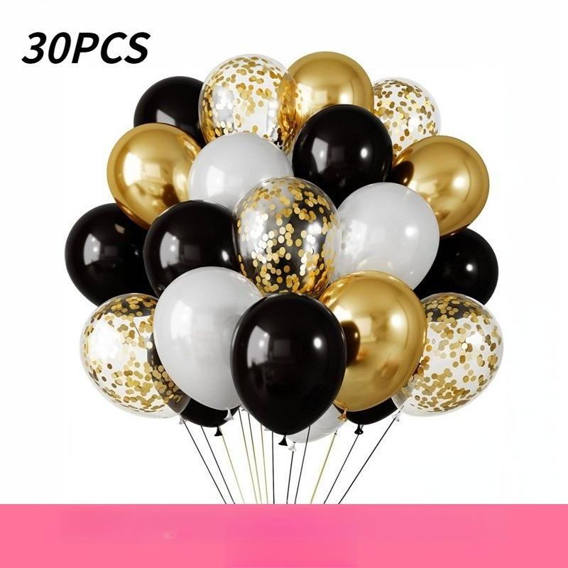 10 Zoll 30 Stück Glitzerpapier-Schnipsel Ballon-Set Dekoration Ballons Weihnachten Halloween Geburtstag Feiertag