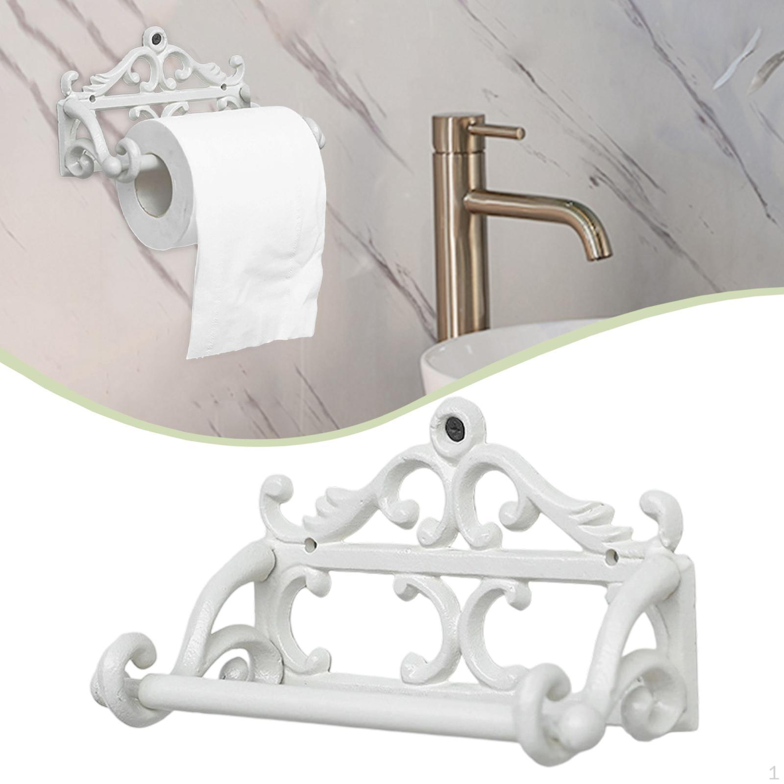 Держатель для туалетной бумаги Диспенсер для рулонов Декоративный Чугунный Легко установить Ретро Полотенце для кухни белый