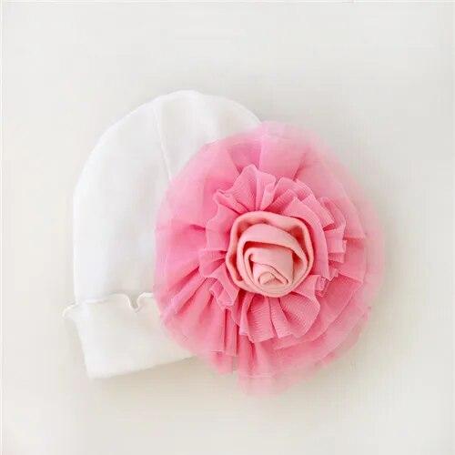0-12Month Newborn Baby Hat For Girls Cotton Infant Hats Photography Props Beanies New Born Princess Soft Girls Caps 2023 Fashion