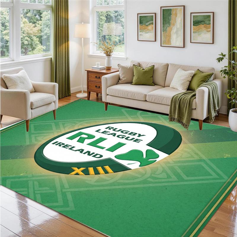 Irland Rugby Design Kristall Samt Teppich Weiche Dekorative Matte für Schlafzimmer Eingang