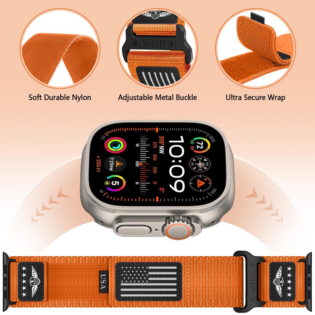 Sport Strap for Apple Watch Ultra 2 Band 49mm 45mm 44mm 42mm Accessories Leather Nylon Bracelet Correa Series 9 7 6 5 4 8 SE