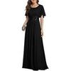 European American Women's Elegant Chiffon Slim Fit Evening Gown