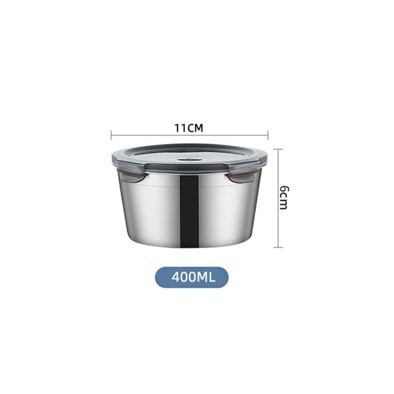 

Круглый ланч-бокс Bento из нержавеющей стали 304, портативный герметичный контейнер для хранения продуктов, холодильник, коробка для хранения свежей еды, столовые приборы