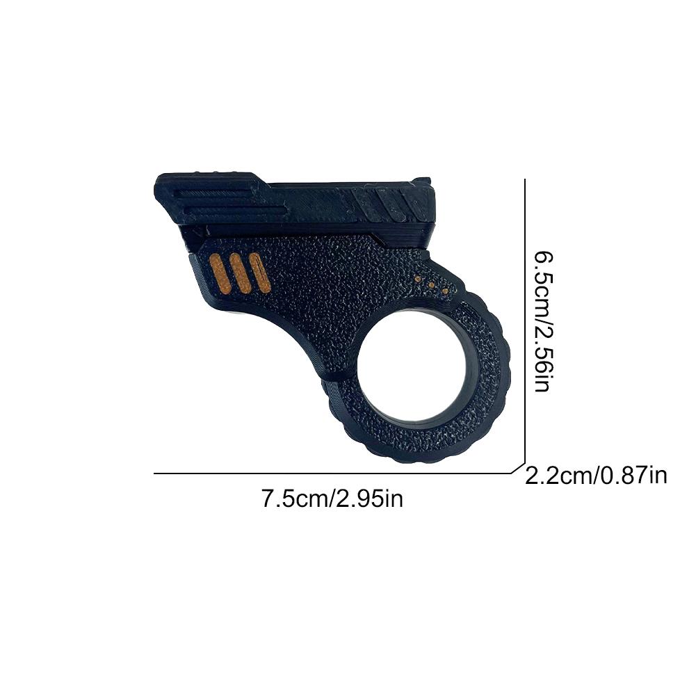 3D Printed Stress Relief Toy Gun Fingertip Spinner Toy Novelty Decompression Sensory Toy for Kids Adults Push Card Fingertip Toy