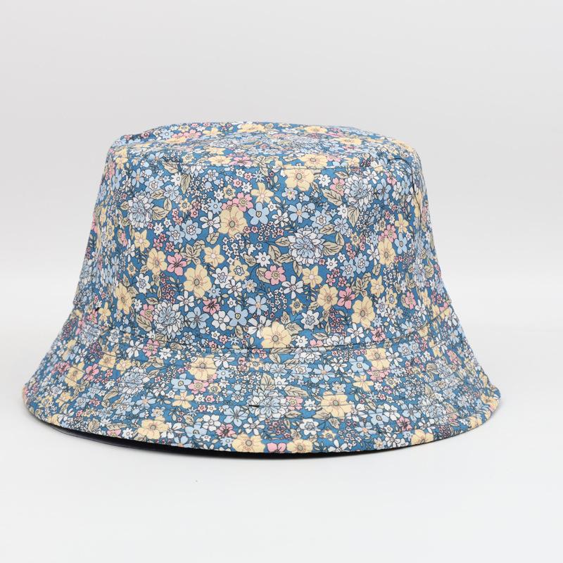 Sombrero de Pescador Floral Pequeño de Doble Cara Sombrero de Sol Retro Estilo Japonés para Mujeres Protección Solar para Exteriores Sombrero Cubo de Jardín