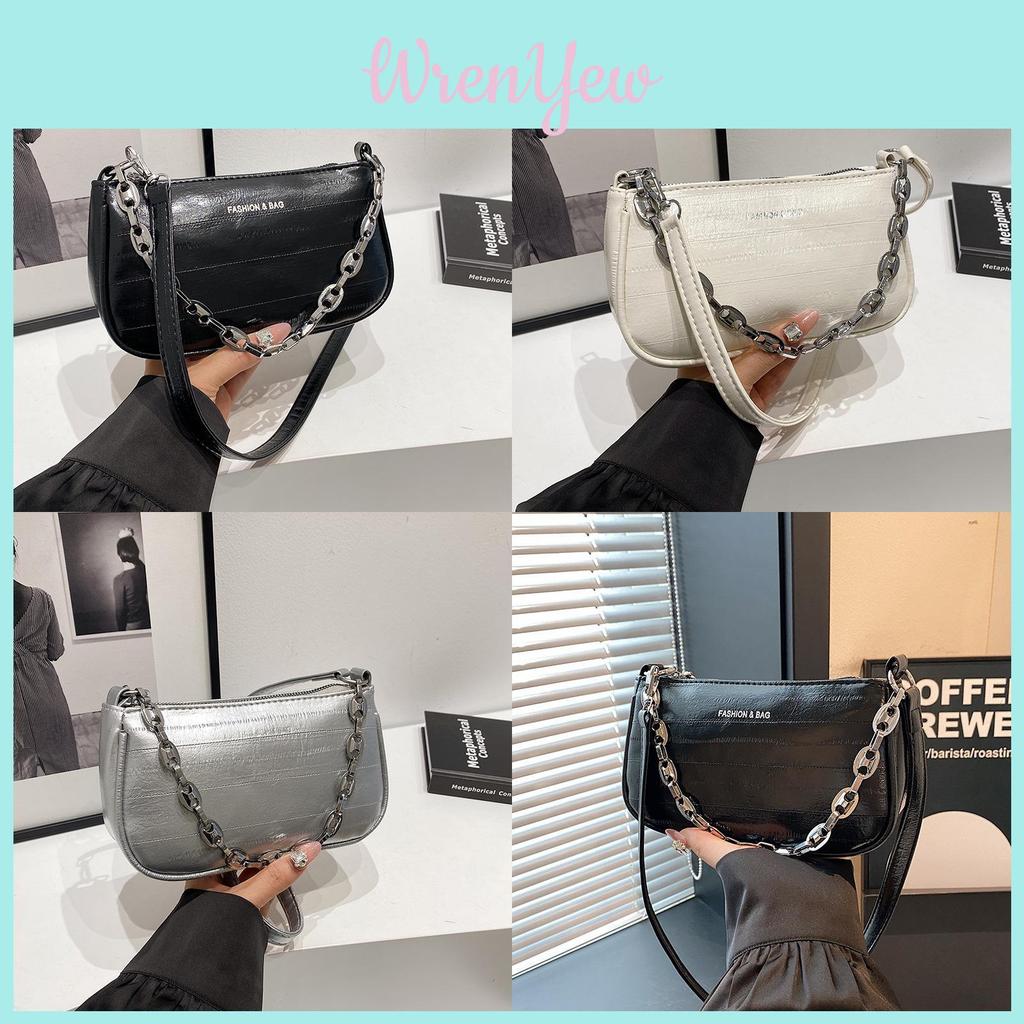 Trendy Small Crossbody Bag For Women In Black White And Silver With Chic Design