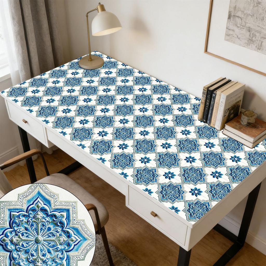 10 Stück Bohemian Retro Fliesenaufkleber mit Blumenmuster Lederstruktur Selbstklebende Wandaufkleber Küchenrückwand Waschbecken Tisch Haus DIY Renovierung