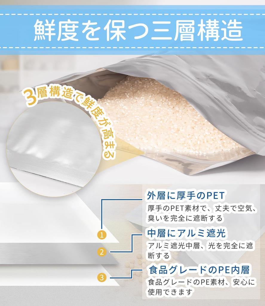 Luballter 5kg Reisaufbewahrungspackung aus Aluminium-Reisaufbewahrungsbeuteln mit einem Speziellen und Ideal für Vakuum und Komplett Blockiert und Wiederverwendbar B x 42cm Beutel, 5,