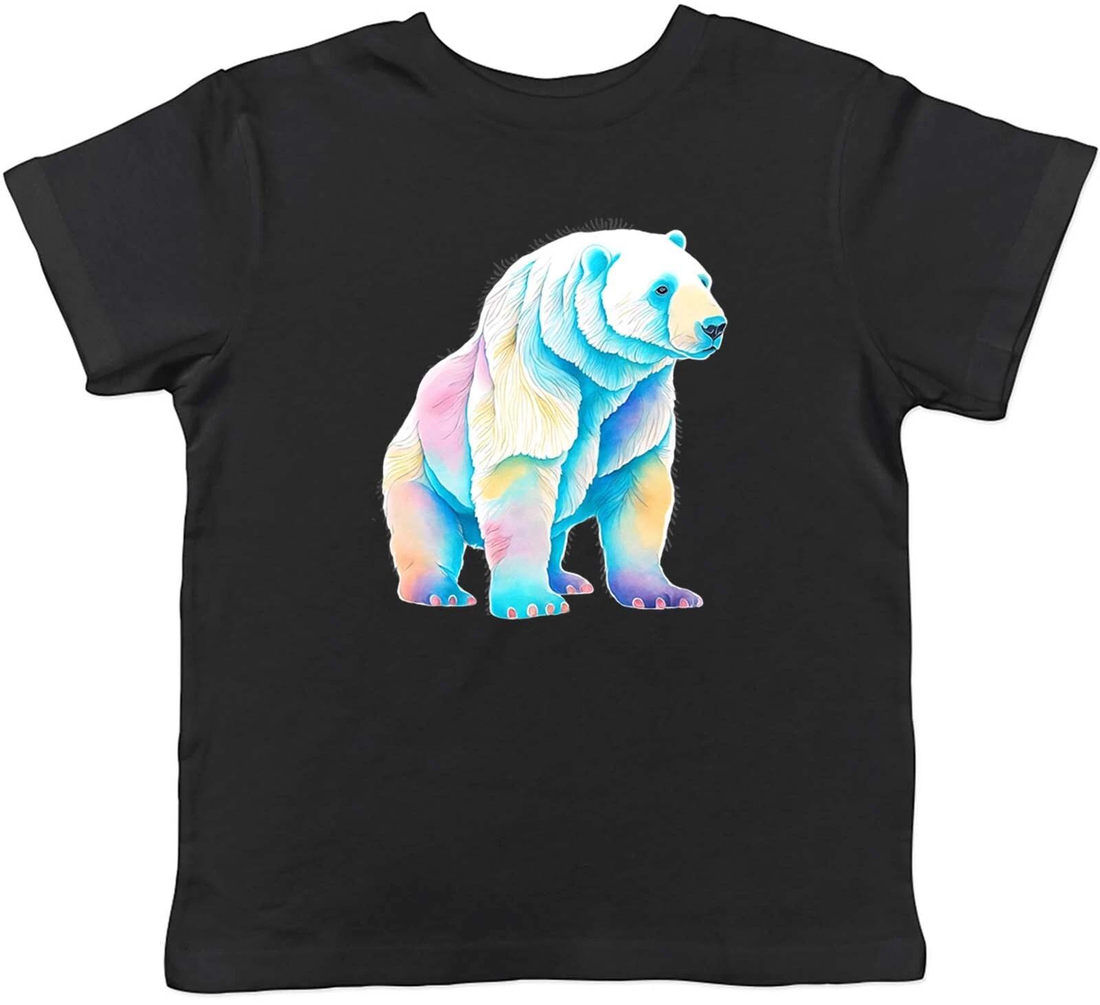 Arctic Polar Bear Kids T-Shirt Wildlife Watercolour Animal Childrens Boys Girls 100
