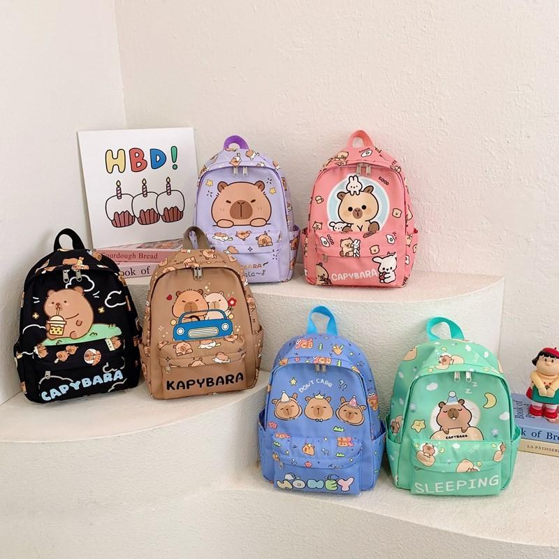 Durable Playful And Kids Cartoon Backpack With Soft Shoulder Straps For School Use