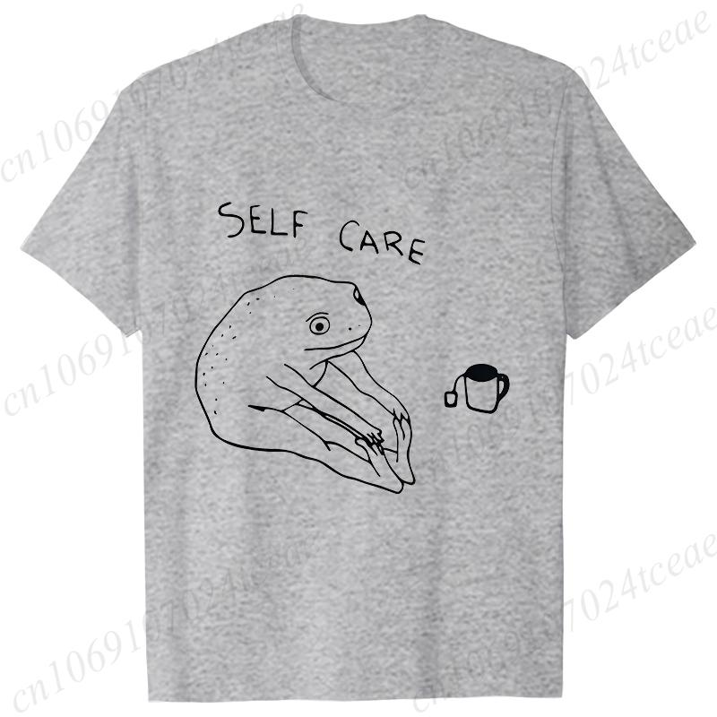 Funny Frog Self Care T-Shirt Retro T-Shirt Birthday Gift for Her Fashion Clothing Cottagecore Frog T-Shirt Positive Vibe Tees