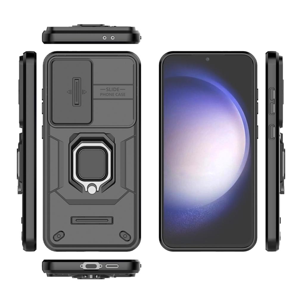 For Samsung Galaxy S24 FE 5G Luxury Ring + Movable Window Back Cover Armor Case For Samsung S24FE SamsungS24FE Phone Case