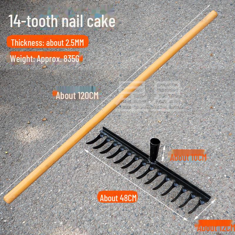 

Потовщена багатозуба головка садових грабель з марганцевої сталі з крученими зубцями