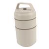 Stainless Steel Insulated Food Jar Double Layer 620ml Capacity Leak Proof Lid Insulated Food Container Wide Mouth Beige