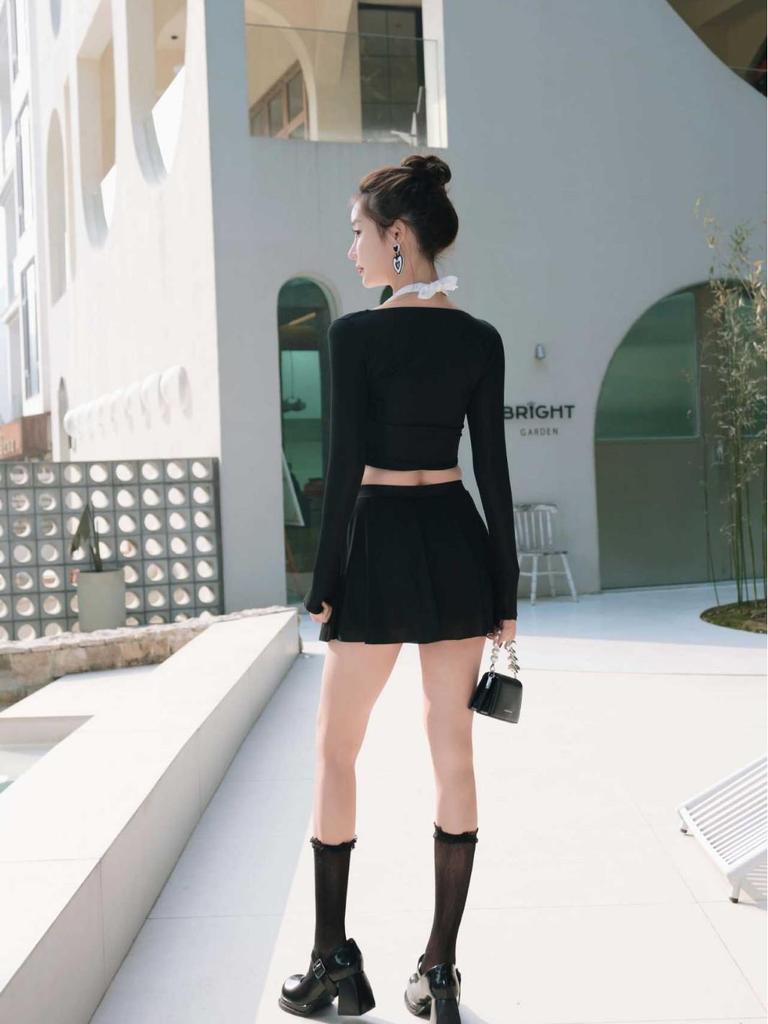 Women's Korean Color Block One-Piece Swimsuit - Slimming Split Dress Style for Vacation
