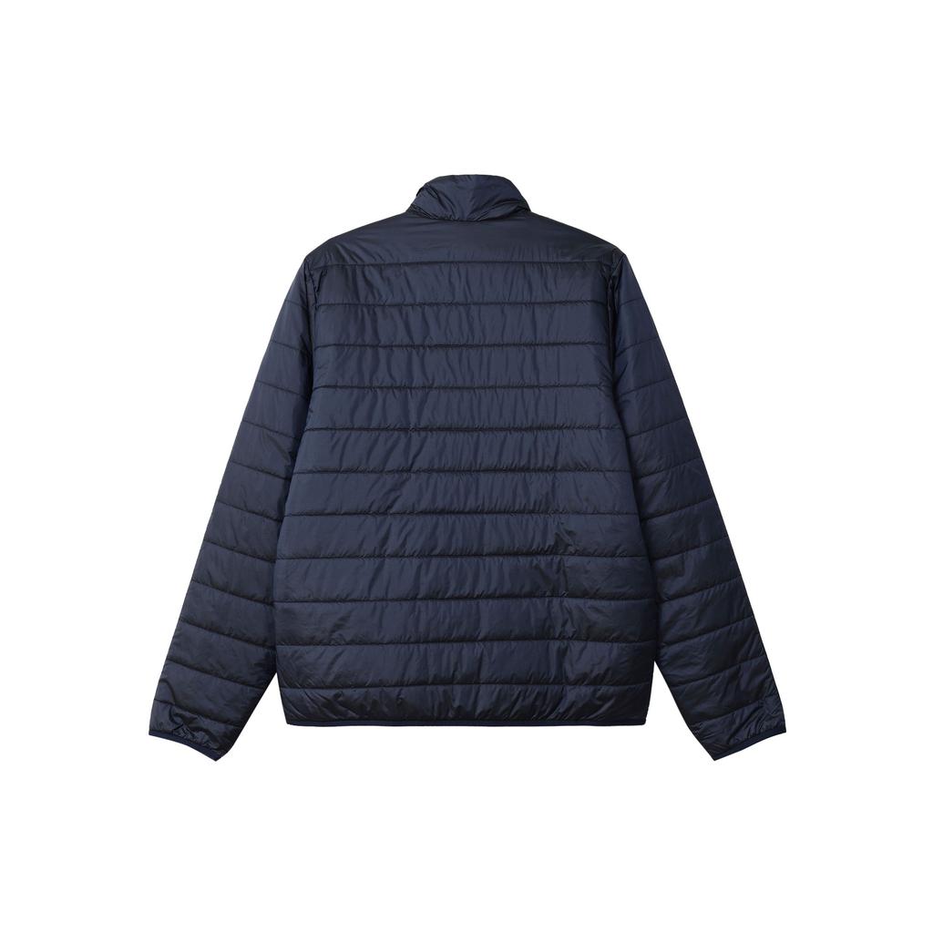 Adidas Originals Solid Color Logo Print Zipper Stand Collar Warm Outdoor Quilted Lightweight Cotton Jacket Men Jacket Deep-Indigo HL9215