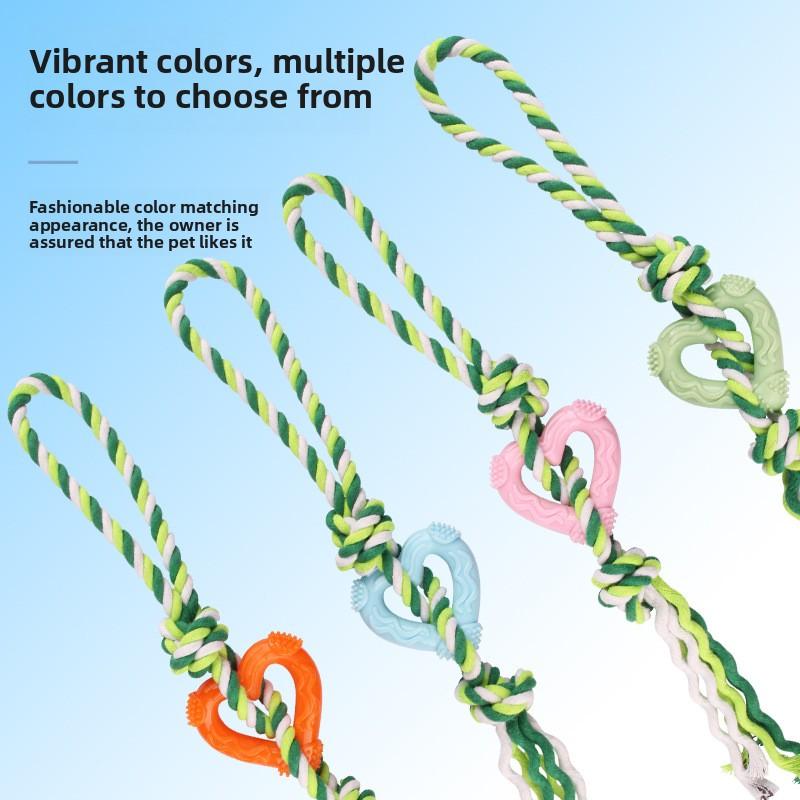 Pet Toy Cotton Rope, Heart-shaped Drawstring, Grindable Teeth Rope Knot, Training, Self-entertainment and Boredom Dog Toy Set