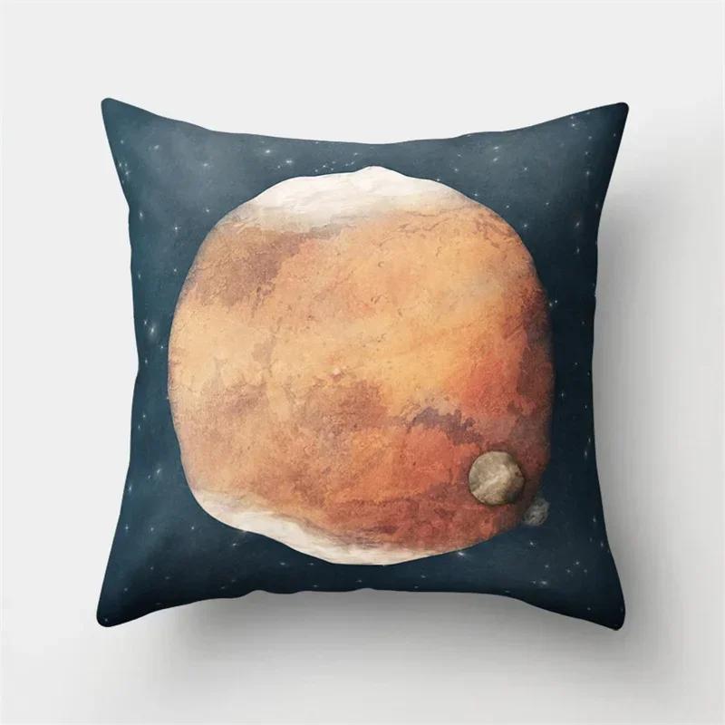 Cartoon Spacecraft Cushion Cover Spaceman Polyester Pillow Cases Astronaut Rocket Cushion Cover Sofa Home Decoration